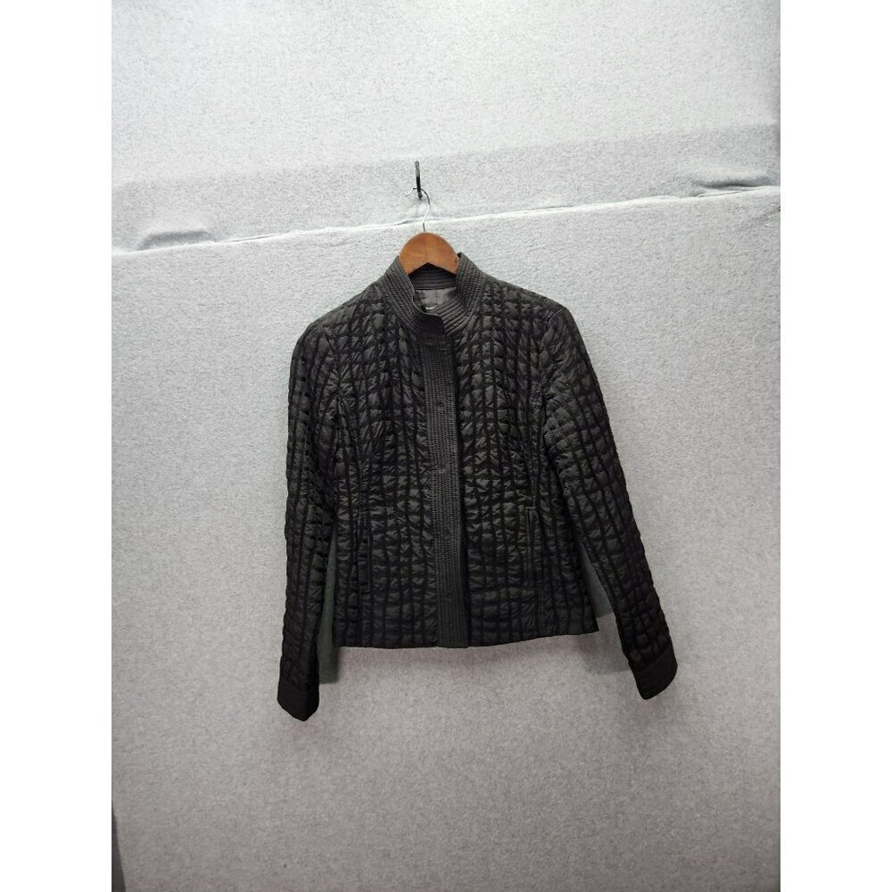 Samuel Dong Womens Black Quilted Jacket Size‎ S Button Closure Made In China